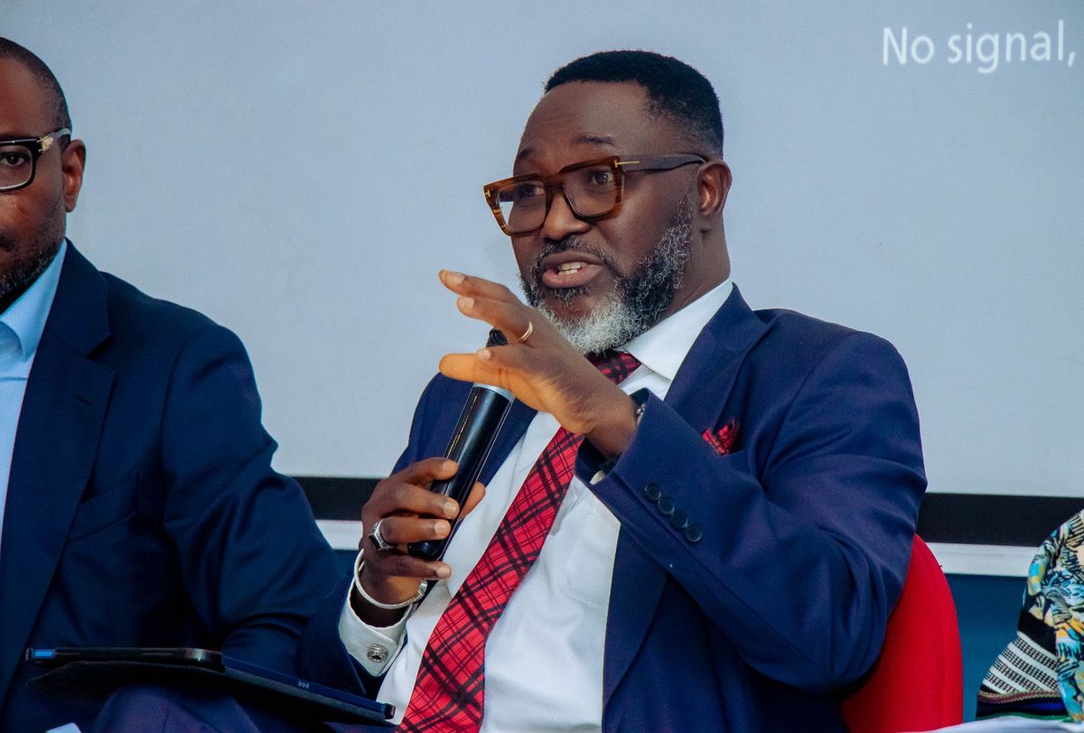 Sola Adebawo speaking on the panel at the Oriental News Nigeria Conference 2026